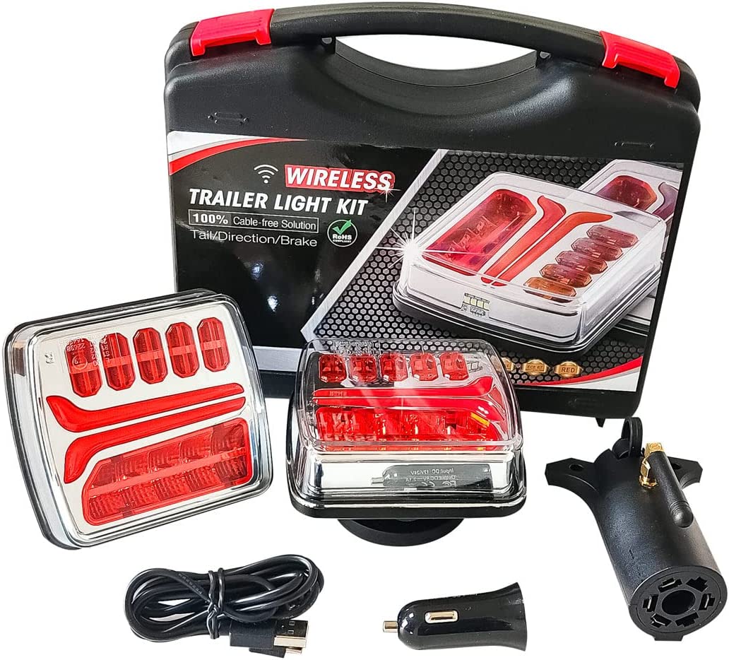 UNIFULL Wireless LED Trailer Light Kit, Rechargable Battery