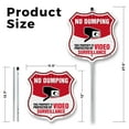 thumbnail image 2 of No Dumping Shield Sign This Property Is Protected By Video Surveillance (10 Pack) 12 inch X 12 inch Shield Shaped Rust-Free Aluminum Metal Signs with Aluminum Mounting Stakes Weather, 2 of 8