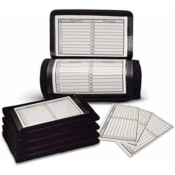 Quarterback (QB) Play Wristband - Adult Size - Pro Football Armband Playbook - 5 Pack (Black)$$Sport & Recreation Other