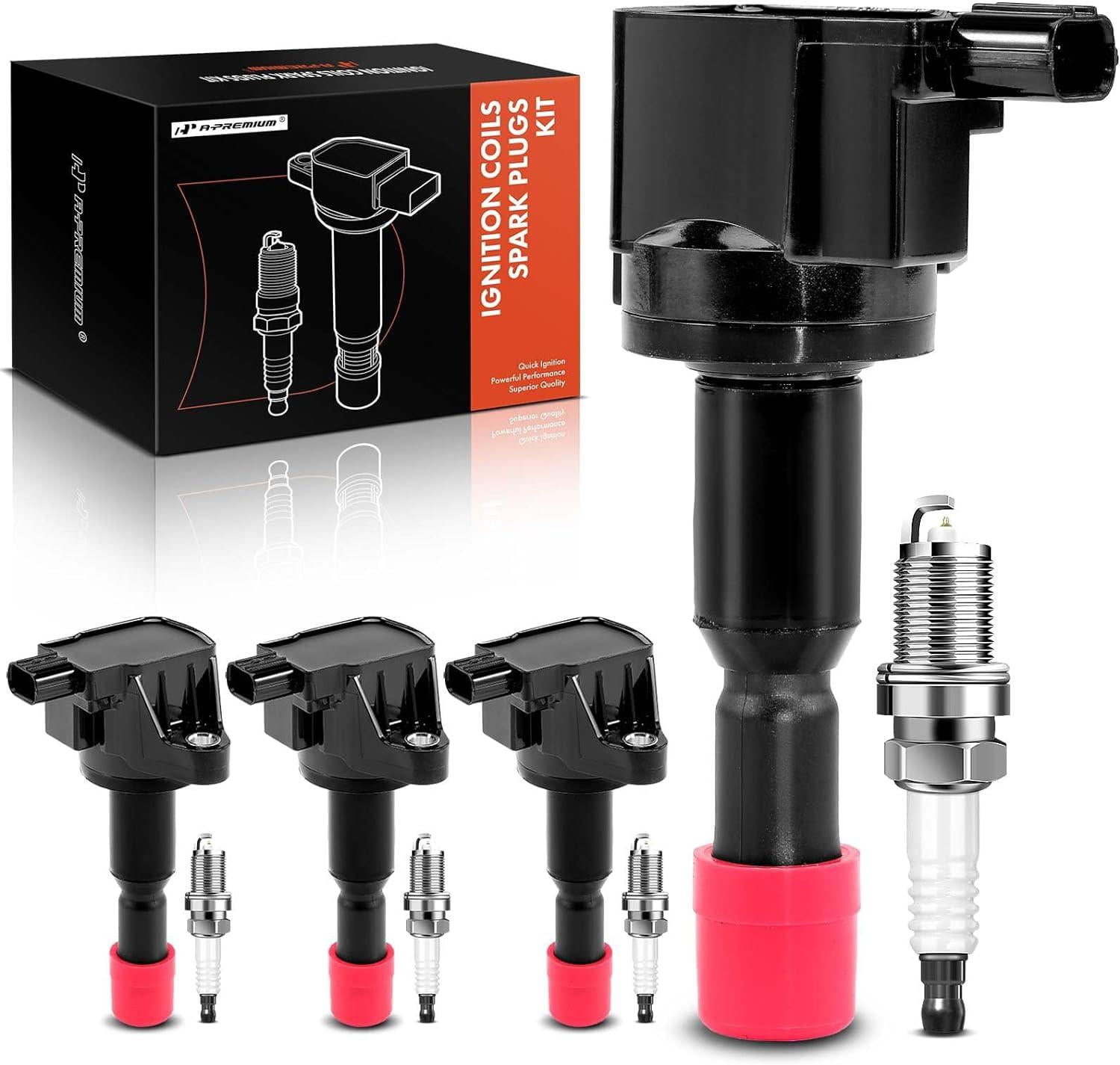 コレクリー A-Premium Set of 4 Ignition Coil Pack and Iridium Spark