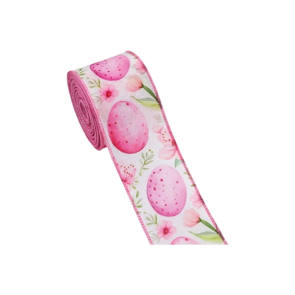 Easter Ribbon Wired,Bunny Easter Ribbon for Crafts Spring Wreath Gift Wrapping Bow Decoration