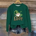 thumbnail image 2 of Binmer Women's St. Patrick's Day Sweatshirt,Irish Leprechaun Long Sleeve Graphic Sweatshirts, Women's Plus Khaki,Size L, 2 of 6