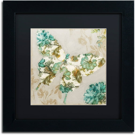 Trademark Fine Art "Winged Tapestry II" Canvas Art by Color Bakery Black Matte, Black Frame