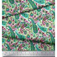 thumbnail image 2 of Soimoi Modal Satin Fabric Leaves Artistic Print Fabric by The Yard 42 Inch Wide, 2 of 3