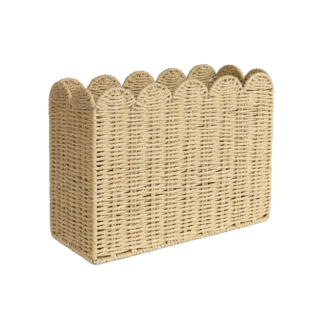 Cesta tejida para diario, cesta de almacenamiento, cesto portátil para ropa, organizador de almacenamiento para baño, periódicos, revistas, uso