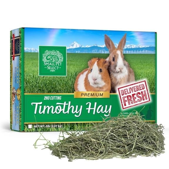Small Pet Select 2nd Cutting Perfect Blend Timothy Hay Pet Food for Rabbits, Guinea Pigs, Chinchillas and Other Small Animals, Premium Natural Hay Grown in The US, 12 LB