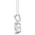 thumbnail image 3 of 1 Carat 6.5MM Round Cut Lab Created Moissanite Diamond Heart Drop Pendant Necklace In 14K Solid White Gold Jewelry For Women With 18" Chain (G-H Color, VVS1 Clarity, 1 Cttw), 3 of 7