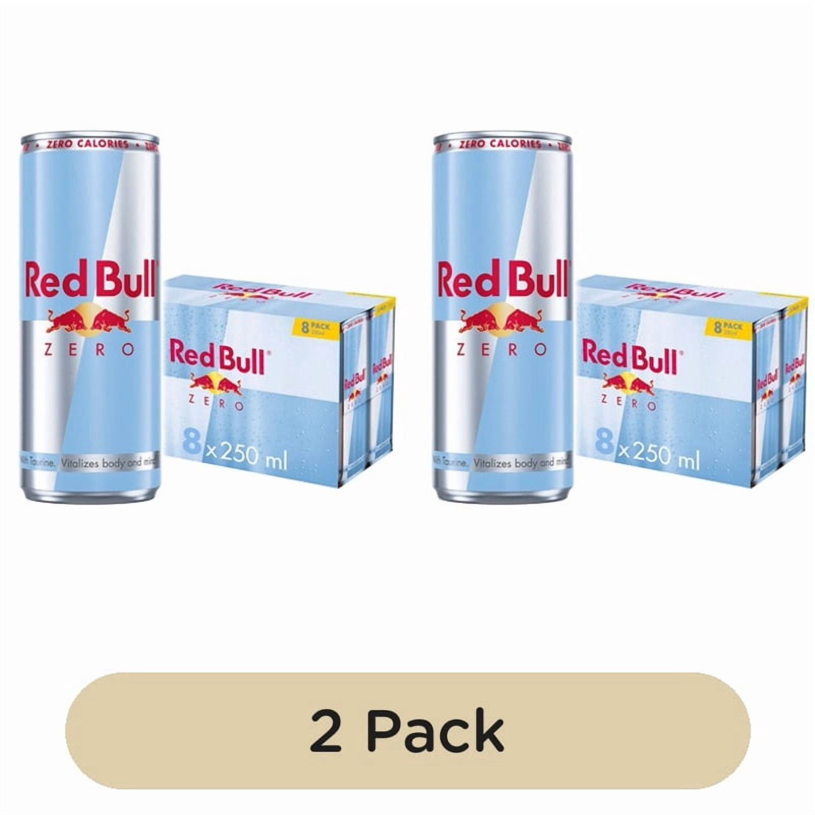 Red Bull Energy Drink Zero 8 x 250ml, British Import (Pack of 2)