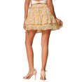 thumbnail image 3 of Falda mini skater floral con volante en capas y cintura elástica para mujer INSPIRE CHIC S Amarillo, 3 of 6