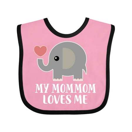

Inktastic Mommom Loves Me Grandchild Gift Baby Boy or Baby Girl Bib