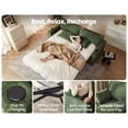 thumbnail image 2 of CHIC HOUSE Queen Sleeper Sofa Bed Pull Out Couch with Mattress USB, Convertible Chenille Couch for Living Room, Loveseat Sleeper Bed for Small Spaces, RV Sofa Sleeper with Cup Holder LED Light, Green, 2 of 9