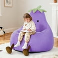 thumbnail image 4 of SUMELL 31 Inch Eggplant-Shaped Bean Bag Sofa Chair, Cute Cartoon Sofa with Washable Cover, Mini Chair for Living Room, Playroom, Purple, 4 of 7