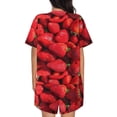 thumbnail image 3 of Picia Strawberry Red Pajamas Sets for Women Soft Short-Sleeved Pjs with Lounge Shorts Two Piece Sleepwear-XX-Large, 3 of 9