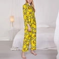 thumbnail image 3 of Fotbe Ducky Cartoon Animal Yellow Conjunto de Pijama de Manga Larga para Mujer con Estampado, Ropa de Dormir de 2 Piezas, Conjunto de Casa Suave y Cómodo con Bolsillos-Large, 3 of 7