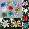 thumbnail image 1 of 10 Pcs of Christmas Flowers, which can be used to Decorate Christmas Trees, Garlands, Rattans, and Add Atmosphe.L(gold), 1 of 6