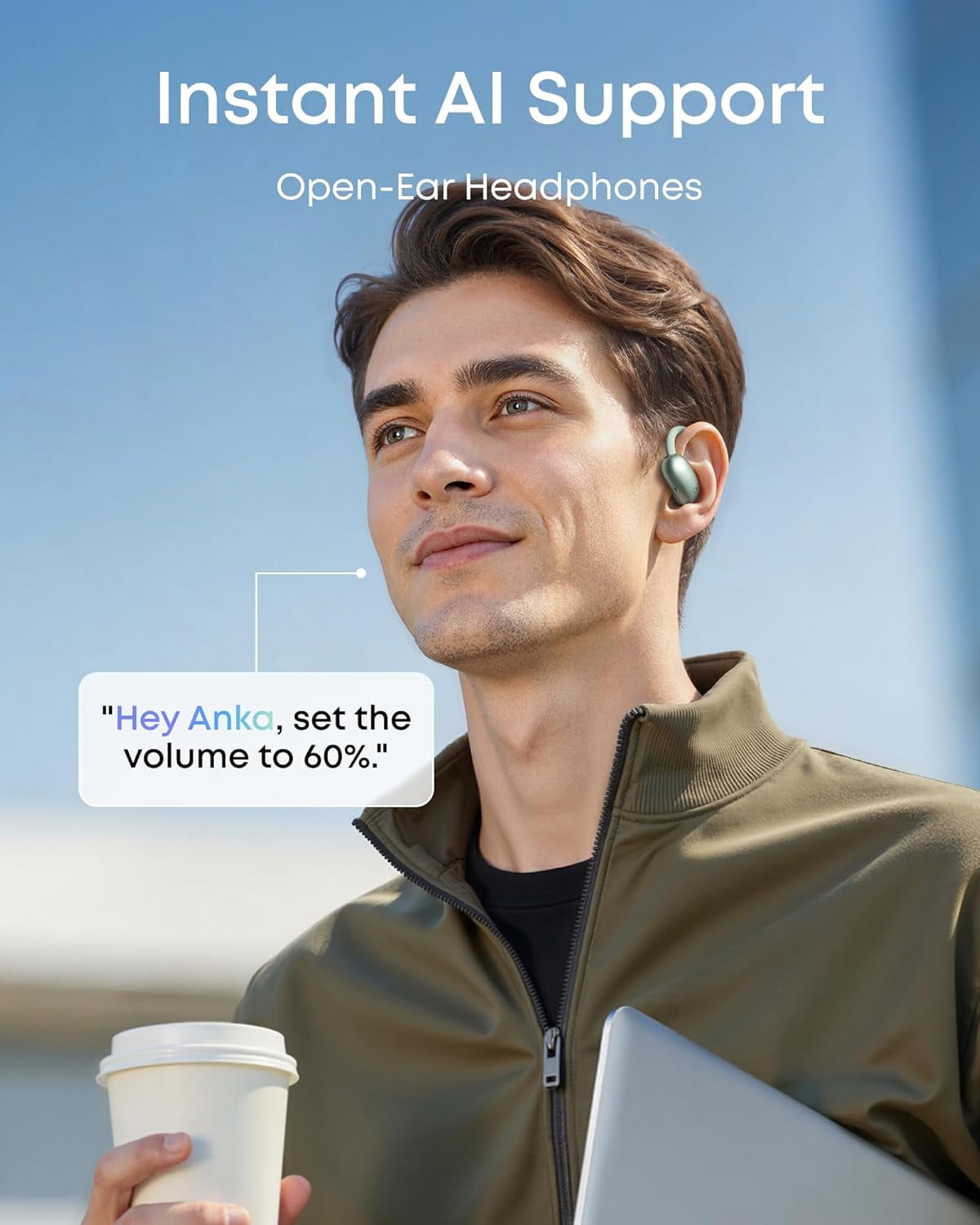 Soundcore AeroFit 2 AI Open-Ear Headphones, Pressure-Free, 2X Bass, Real-Time Translation, 35H Playtime, IP55