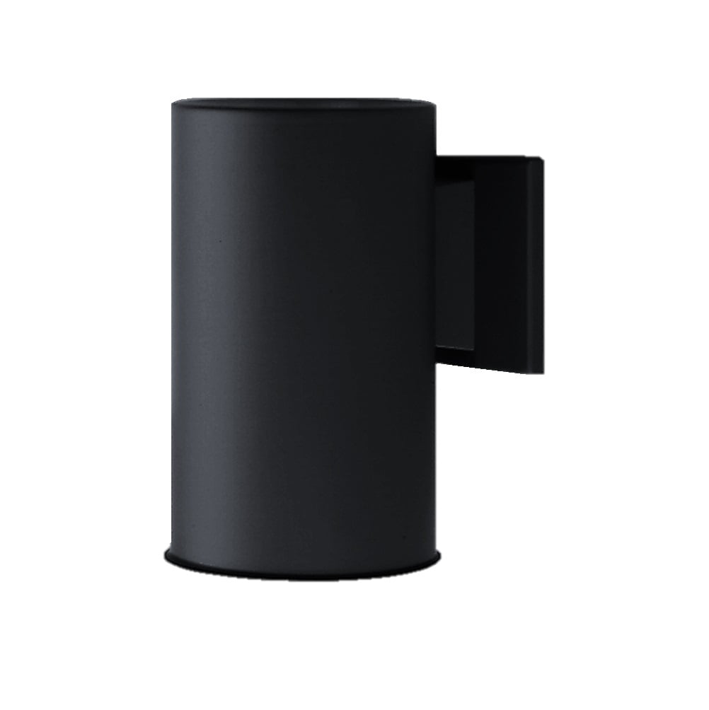 NICOR Lighting 7Inch Outdoor Cylinder Wall Sconce Down Light, Black