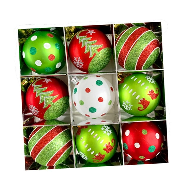 Adornos navideños de bolas, bolas decorativas resistentes, novedad, diámetro 2,36 pulgadas Estilo A