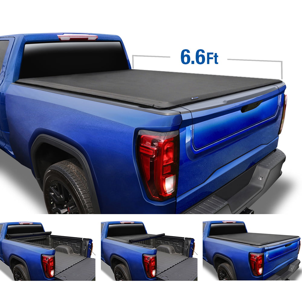 Tyger Auto T1 Soft Roll Up Truck Bed Tonneau Cover for 2019 Chevy Silverado / GMC Sierra 1500
