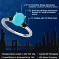 thumbnail image 2 of Gem Stone King 14K White Gold Green Turquoise and Black Onyx Engagement Ring for Women | 1.70 Cttw | Oval 9X7MM | Gemstone Birthstone | Size 5, 2 of 6