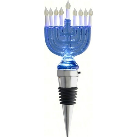 - Hanukkah Menorah Light Up Bottle Topper Stopper