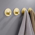 thumbnail image 1 of Ganchos de baño autoadhesivos dorados de 4 ganchos para toallas, ganchos de pared, ganchos para ropa, para pegar, fuertes, sin taladrar, ganchos adhesivos de acero inoxidable, 1 of 5