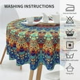 thumbnail image 3 of Mandala Tablecloth Round 60 Inch Colorful Boho Table Cloth,Stain Resistance Polyester Summer Table Covers for Kitchen Dining,Small Tablecloth for Party Picnic, 3 of 6