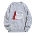 thumbnail image 4 of Womens Christmas Sweatshirts Fleece Lined Warm Pullover Casual Long Sleeve Sweatshirt for Women Loose Casual Stylish Clothes Going Out Tops 01-Gray S, 4 of 4