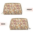 thumbnail image 3 of Easygdp Seashells Leather Makeup Bag Zipper Pouch Travel Cosmetic Organizer for Women and Girls, Make up Bag with Zipper, 3 of 8