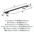 thumbnail image 4 of Amerock Cityscape 10-1/16 inch (256mm) Center-to-Center Oil-Rubbed Bronze Cabinet Pull - 10 Pack, 4 of 5