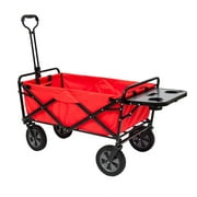 Mac Sports Collapsible Folding Outdoor Garden Utility Wagon Cart w/ Table, Red