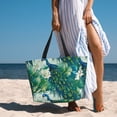 thumbnail image 6 of Daiia Peacock And Flowers Beach Travel Bag - Water-Resistant Beach Bag, Lightweight Tote with 7 Pockets for Women and Men - Gym,Pool,Camping,Reusable Grocery Bag, 6 of 7