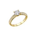 thumbnail image 2 of 8.50MM D-F VS Moissanite Ring With Diamonds (1.9 ct Moissanite Weight, 2.5 ctw dew) Micro Pave 3 row 14K Gold, 2 of 3