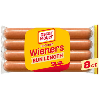 Oscar Mayer Uncured Bun-Length Wieners Hot Dogs, 8 Ct Pack