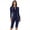 Darkblue, variant on IWEMEK Women One Piece Long Sleeve Modest Swimsuit Zip Up Bathing Suit Wetsuit Color Block UPF 50+ Surfing Swimwear Size M