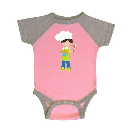 

Inktastic Boy Baking Boy With Green Apron Brown Hair Gift Baby Boy Bodysuit