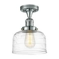 thumbnail image 5 of Innovations Lighting  Bell - 1 Light 8" Semi-Flush Mount Clear Deco Swirl/Brushed Satin Nickel, 5 of 5