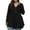 Black, variant on HAiming Womens Long Sleeve Tunic Tops Trendy V-Neck Button down Shirt Plus Size Casual Pleated Basic Pullover Blouse