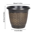 thumbnail image 6 of 12" Planter Pot with Saucer, Thickened Plastic Anti-Aging Flower Pot with Drainage Holes, Woven Texture, Plant Pot for Indoor And Outdoor Plants, Balcony, Garden, 6 of 8