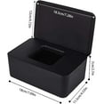 thumbnail image 3 of Black Tissue Box Cover Rectangle Modern Desktop Tissue Box Holder, Napkin Organizer Facial Tissue Wet Tissue Dispenser with Sealed Lid for Car Office Bathroom Household, 3 of 8