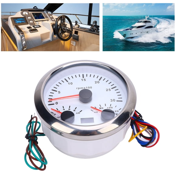85mm 3000rpm Tachometer 3 in 1 Multifunctional Gauge 0 to 10bar Oil Pressure 40 to 120 Water Temperature Gauge with Hour Meter for RV Yacht Truck