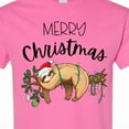thumbnail image 4 of Inktastic Merry Christmas Cute Sloth with Santa Hat and Lights T-Shirt, 4 of 5