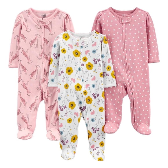 Set de Mamelucos Carter´s Child of Mine Niña Recién Nacido Varios diseños Rosa 3 Pzas