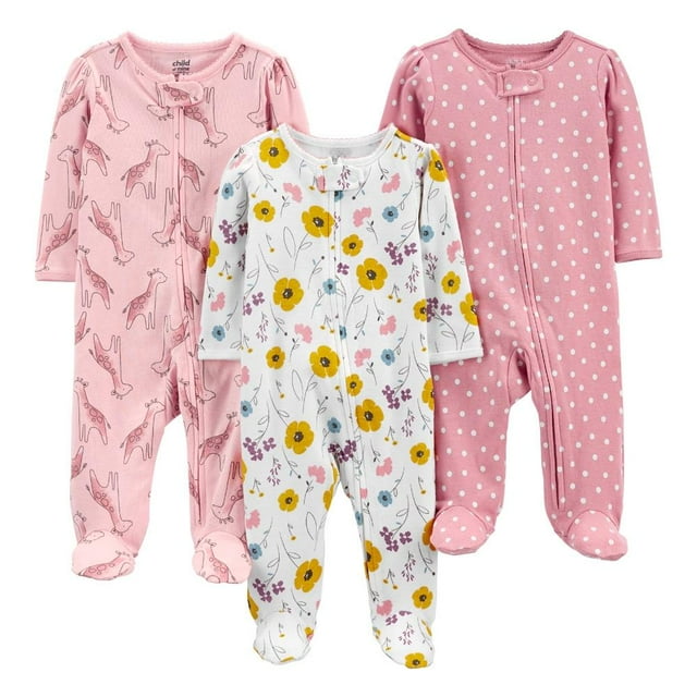 Set de Mamelucos Carter´s Child of Mine Niña 3-6 M Varios diseños Rosa 3 Pzas