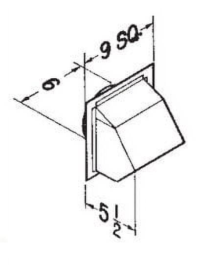 Broan 641 Wall Cap for 6" Round Duct for Range Hoods and Bath Ventilation Fans, 6", Aluminum
