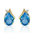 thumbnail image 2 of Galaxy Gold 14K Solid Gold 5.06 Carat Natural Diamond & Blue Topaz Stud Earrings for Women - Yellow Gold Fine Jewelry, 2 of 3