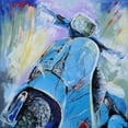 thumbnail image 2 of Colle, Pasquale 12x12 Black Ornate Wood Framed with Double Matting Museum Art Print Titled - Vespa III, 2 of 4