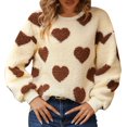 thumbnail image 1 of 2DXuixsh Chandail à Capuche pour Femmes, Chandail d'Hiver en Peluche Imprimée, Manches Longues, Col Rond, Confortable, Khaki Taille m, 1 of 7