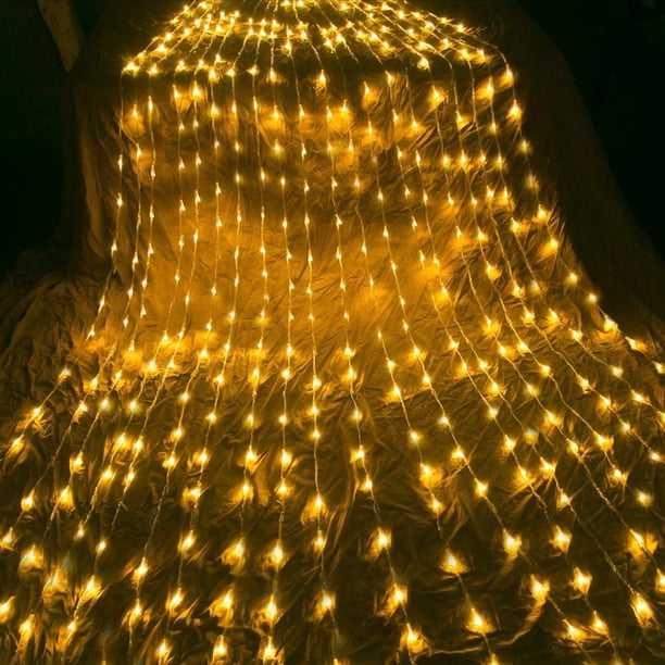 Cortina de lluvia con efecto de flujo de agua de 3 x 2 m, luces LED de cadena, cascada, lluvia de meteoritos, guirnalda de luces de hadas con carámbanos para Navidad, bodas, fiestas de Navidad, bodas,