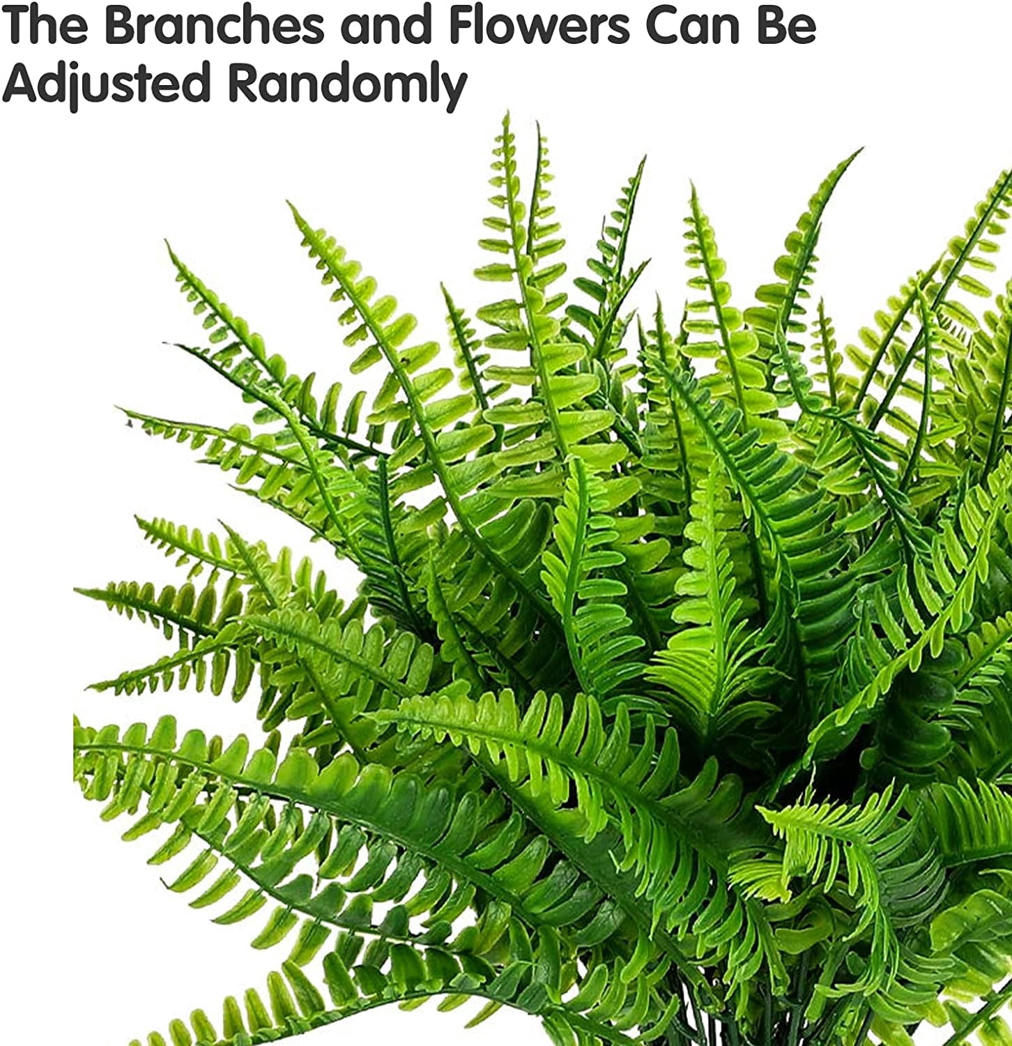 MAMOWEAR 12PCS Artificial Boston Fern Plants, UV Resistant Plastic Fake Plants Bushes Faux Shrubs Greenery for Hanging Planter Porch Garden Porch Window Box Home Decoration